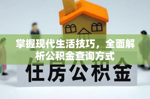 高州掌握现代生活技巧，全面解析公积金查询方式