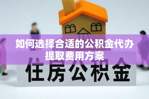 大寮如何选择合适的公积金代办提取费用方案