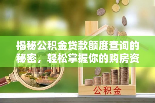 玄武揭秘公积金贷款额度查询的秘密，轻松掌握你的购房资金