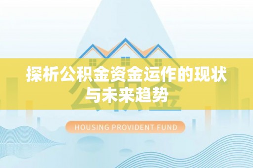 乌恰探析公积金资金运作的现状与未来趋势